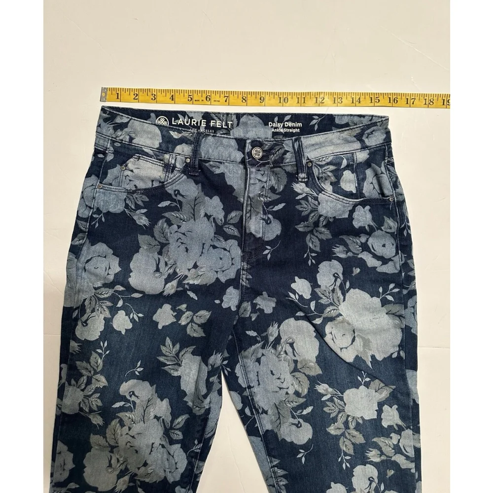 Laurie Felt Womens Jeans Blue Size 10 Daisy Denim Ankle Straight Cotton Blend - Picture 10 of 16